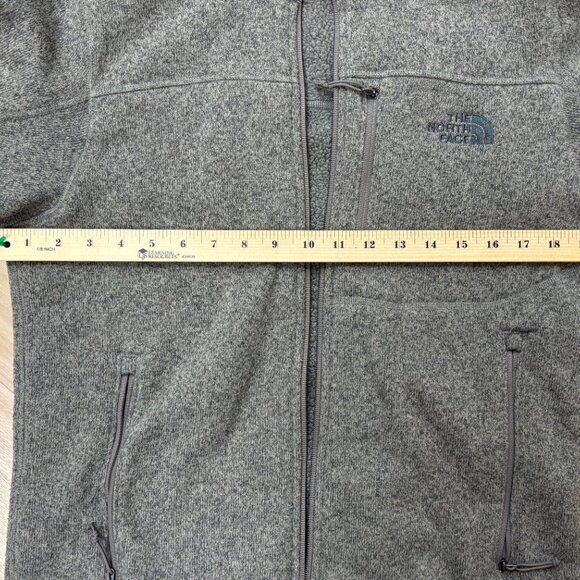 The North Face Full Zip Light Brown Heathered Fleece Mens Medium - Picture 11 of 12